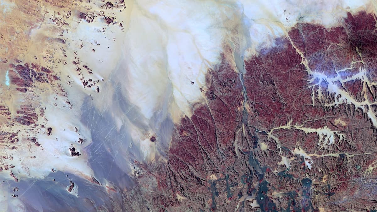 aerial landscape of rocky terrain